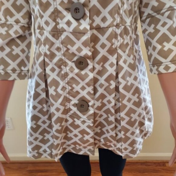 Oh Gussie Lattice Print Bell Sleeve Jacket RETRO BOHO TRENDY DESIGNER Size S NEW - Picture 3 of 10